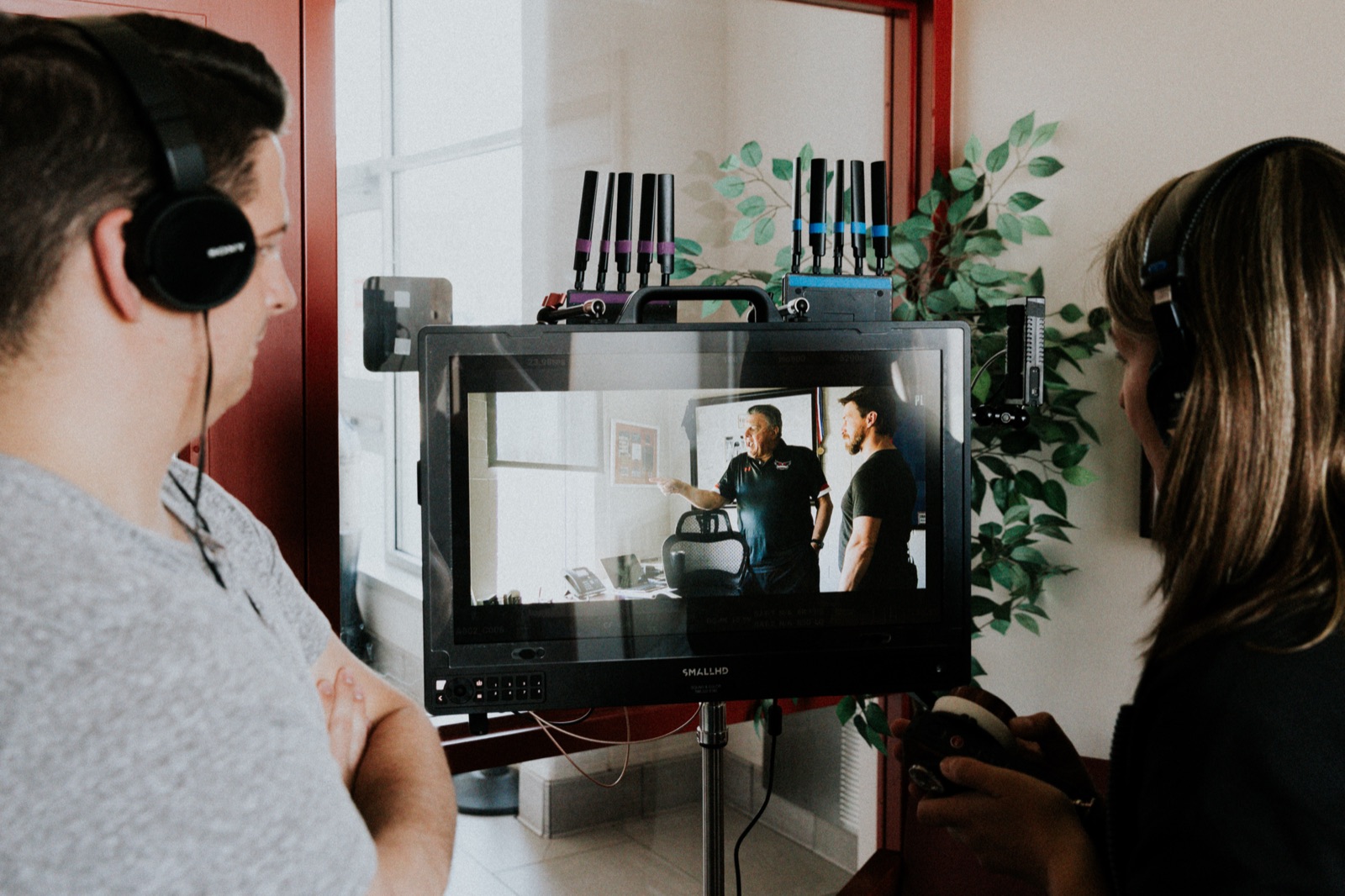 Tell Studios filming crew during COACH production at Rochester Christian University